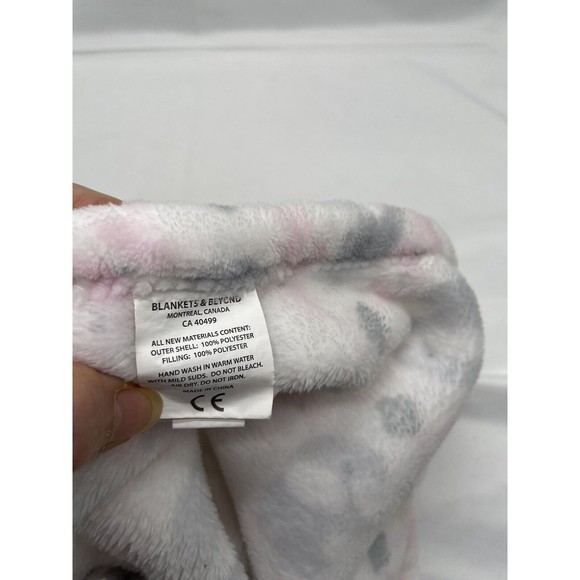 Blankets and Beyond Lovie Elephant White Gray Pink - Picture 7 of 7